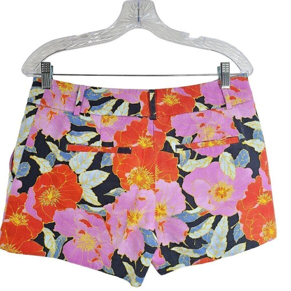 LOFT The Riviera Red Orange Purple Cotton Shorts Size 2 - Picture 3 of 7
